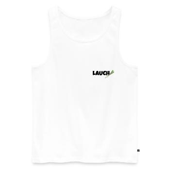 Lauch mit Lauch - Männer Premium Bio Tank Top - Weiß - Vorne - Michal (187cm)