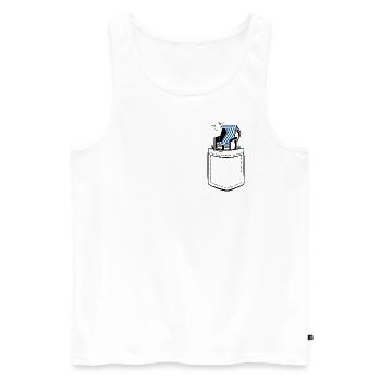 My beach chair in my pocket - breast pocket - Men's Premium Organic Tank Top - white - Front - Michal (187cm)