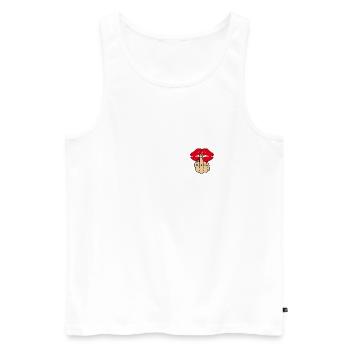 Kissing Love middle finger tattoo - Men's Premium Organic Tank Top - white - Front - Michal (187cm)
