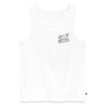 Anti-Zoo Feliner Teppich - Männer Premium Bio Tank Top - Weiß - Vorne - Michal (187cm)