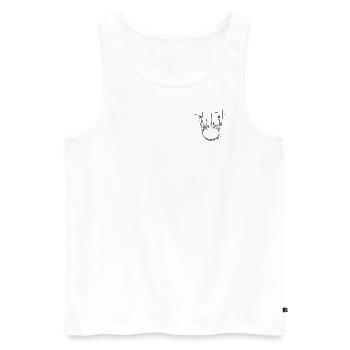 Flying Hippo - Männer Premium Bio Tank Top - Weiß - Vorne - AI Model Male 178 light (178cm)