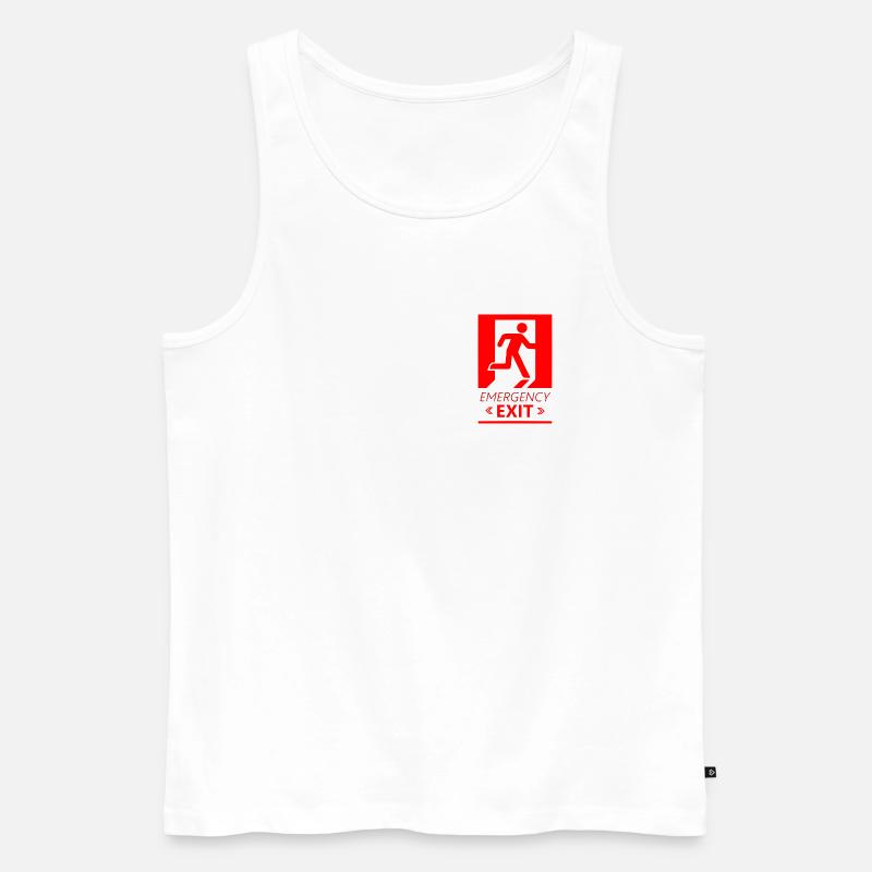 Emergency EXIT Basic Red - Débardeur bio Premium Homme - blanc