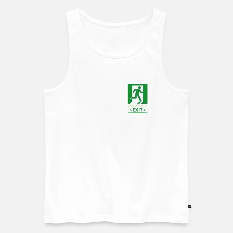Emergency Exit Basic Green - Débardeur bio Premium Homme - blanc