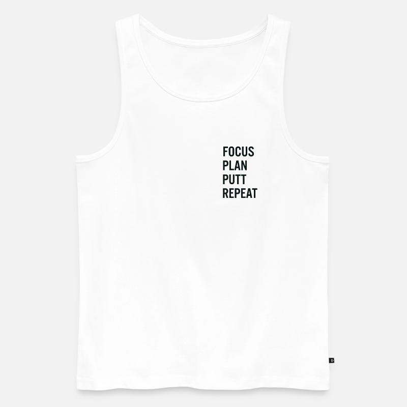 Golf Focus Plan Putt Reapeat - Männer Premium Bio Tank Top - Weiß