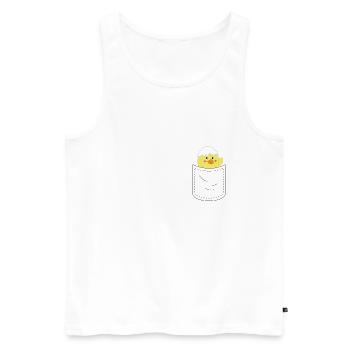 Mignon poche poitrine - Débardeur bio Premium Homme - blanc - Devant - Michal (187cm)