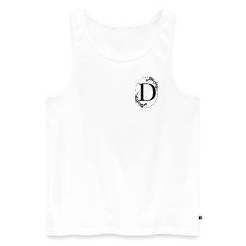 Buchstabe D - Männer Premium Bio Tank Top - Weiß - Vorne - AI Model Male 178 light (178cm)
