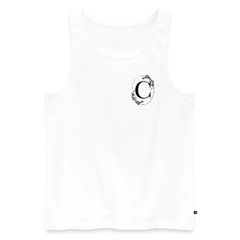 Buchstabe C - Männer Premium Bio Tank Top - Weiß - Vorne - AI Model Male 178 light (178cm)