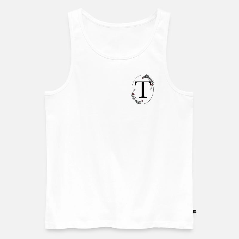 Buchstabe T - Männer Premium Bio Tank Top - Weiß