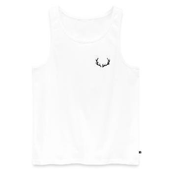 Bois de chasse au cerf forêt - Débardeur bio Premium Homme - blanc - Devant - AI Model Male 178 light (178cm)