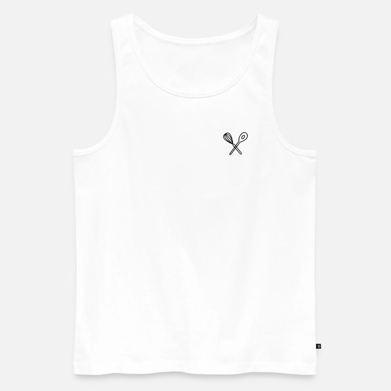 Kochlöffel kochen backen - Männer Premium Bio Tank Top - Weiß
