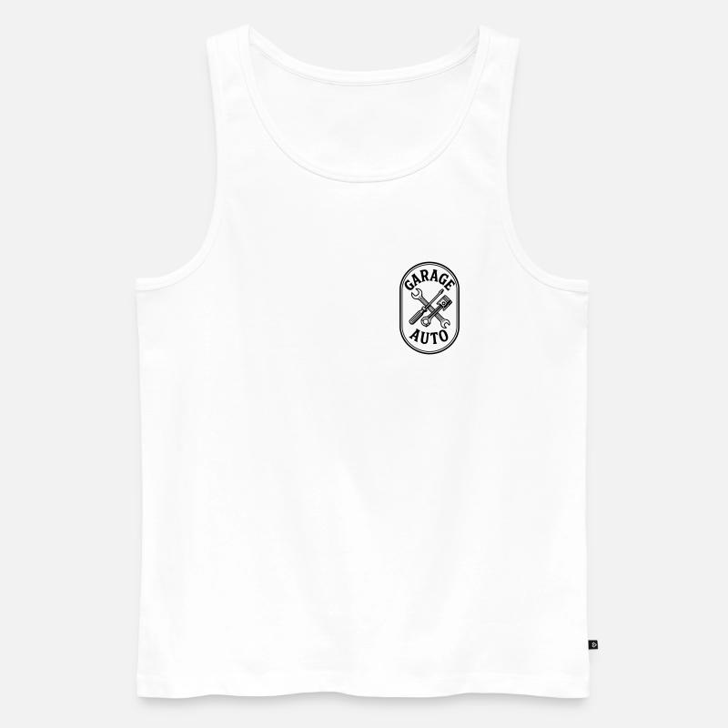 Autogarage - Männer Premium Bio Tank Top - Weiß
