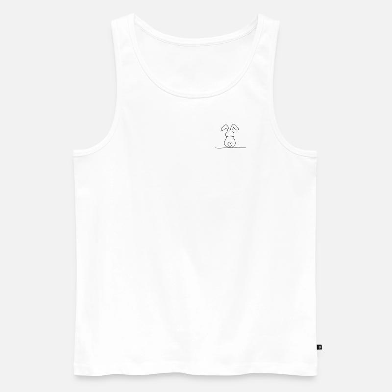 One-Line-Hase - Männer Premium Bio Tank Top - Weiß