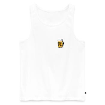 Bier Illustration Minimalistisch Sticker - Männer Premium Bio Tank Top - Weiß - Vorne - AI Model Male 178 light (178cm)