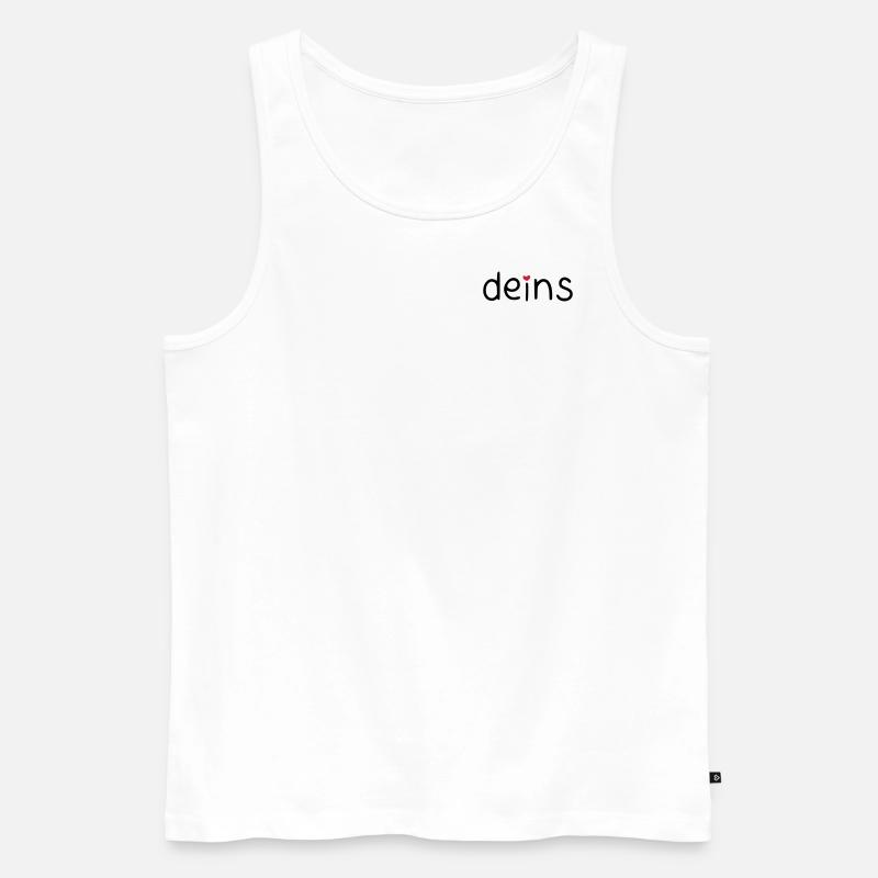 deins – mit farbigem Herz - Männer Premium Bio Tank Top - Weiß