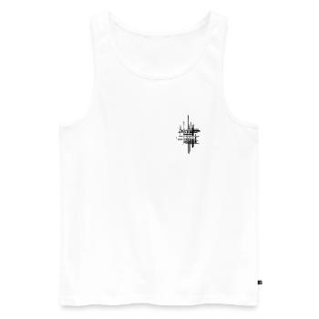 Linien - Männer Premium Bio Tank Top - Weiß - Vorne - Michal (187cm)