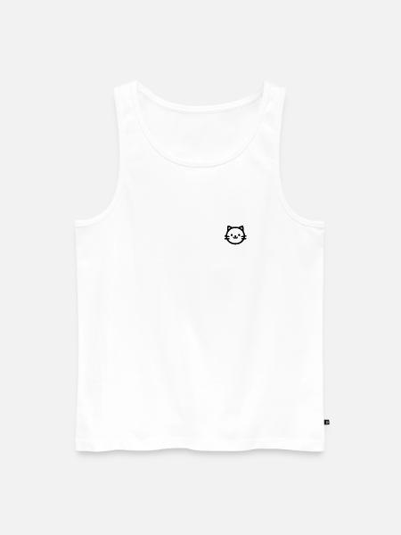 Minimalistisches Katzendesign - Männer Premium Bio Tank Top - Weiß