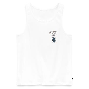 Bouquet de fleurs dans son vase - Débardeur bio Premium Homme - blanc - Devant - Michal (187cm)