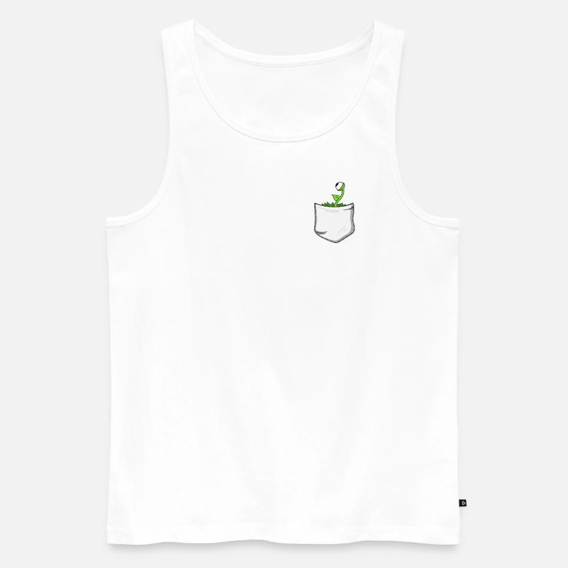 Pocket Pflanze - Männer Premium Bio Tank Top - Weiß