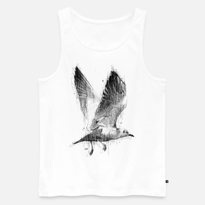 Möwe im Aufbruch - Männer Premium Bio Tank Top - Weiß