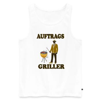 Auftragsgriller - Männer Premium Bio Tank Top - Weiß - Vorne - Michal (187cm)