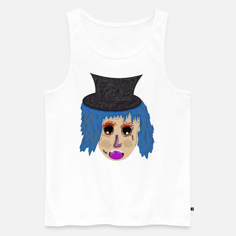 Crazy, cool, fancy „Blue Head“ - Männer Premium Bio Tank Top - Weiß