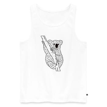 Koalaa GeomeTRIX - Männer Premium Bio Tank Top - Weiß - Vorne - Michal (187cm)