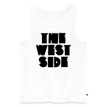 The West Side - Men's Premium Organic Tank Top - white - Front - AI Model Male 178 light (178cm)
