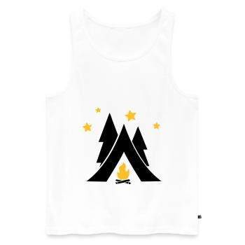Zelt - Männer Premium Bio Tank Top - Weiß - Vorne - AI Model Male 178 light (178cm)