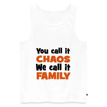 Familie - Männer Premium Bio Tank Top - Weiß - Vorne - Michal (187cm)