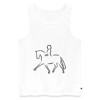 Dressur - Männer Premium Bio Tank Top - Weiß - Vorne - Michal (187cm)