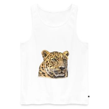 Gepard Aquarell - Männer Premium Bio Tank Top - Weiß - Vorne - AI Model Male 178 light (178cm)