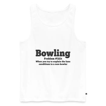 Bowling - Männer Premium Bio Tank Top - Weiß - Vorne - AI Model Male 178 light (178cm)