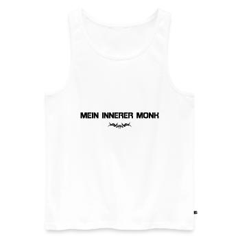MY INNER MONK - Men's Premium Organic Tank Top - white - Front - AI Model Male 178 light (178cm)