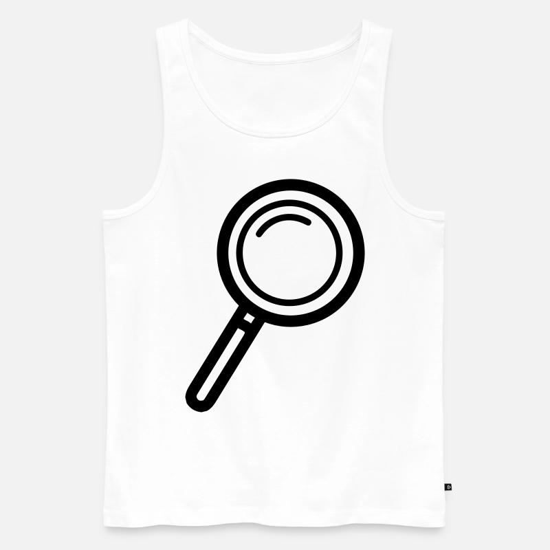 Lupe Symbol - Männer Premium Bio Tank Top - Weiß