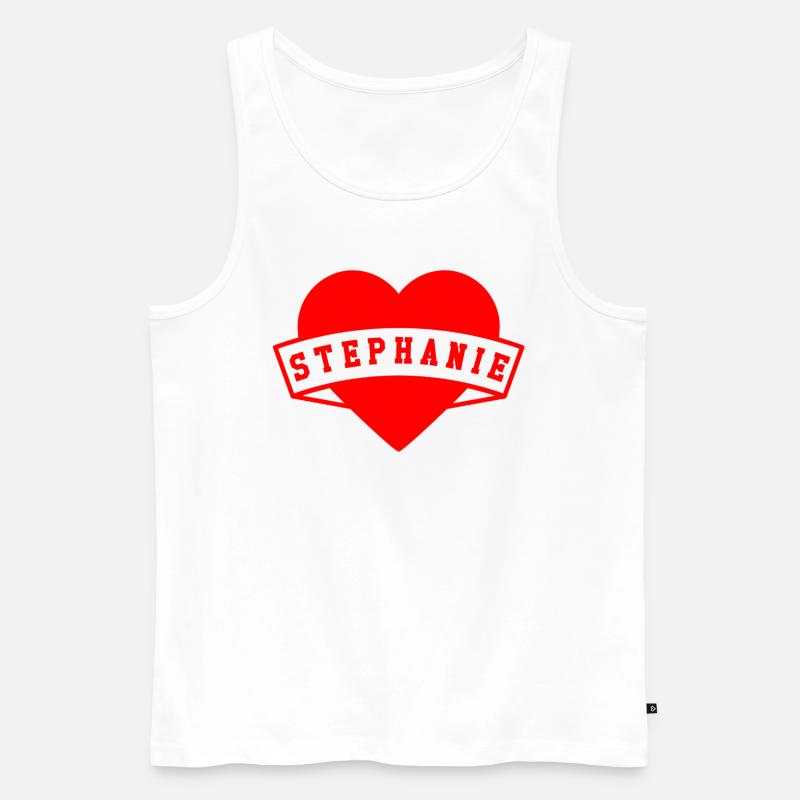 Stephanie Herzen - Männer Premium Bio Tank Top - Weiß