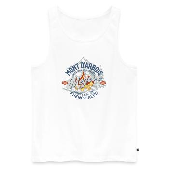 Megève Outdoor Adventure - Débardeur bio Premium Homme - blanc - Devant - Michal (187cm)