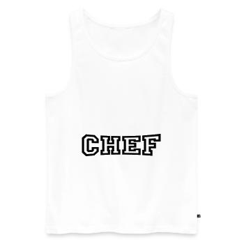 Chef - Männer Premium Bio Tank Top - Weiß - Vorne - Michal (187cm)