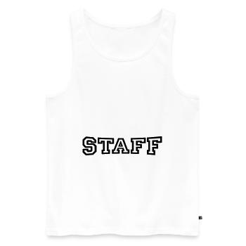 Staff - Männer Premium Bio Tank Top - Weiß - Vorne - AI Model Male 178 light (178cm)