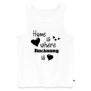 Zuhause in Backnang - Home is where Backnang is - Männer Premium Bio Tank Top - Weiß - Vorne - Michal (187cm)