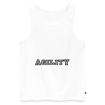 Agility - Männer Premium Bio Tank Top - Weiß - Vorne - Michal (187cm)