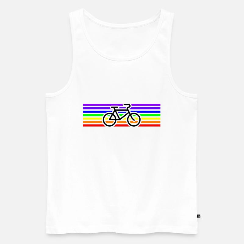 Fahrrad Regenbogen Frieden Geschenkidee - Männer Premium Bio Tank Top - Weiß
