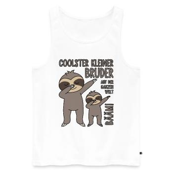 Bääm - Coolster kleiner Bruder auf der ganzen Welt - Männer Premium Bio Tank Top - Weiß - Vorne - AI Model Male 178 light (178cm)