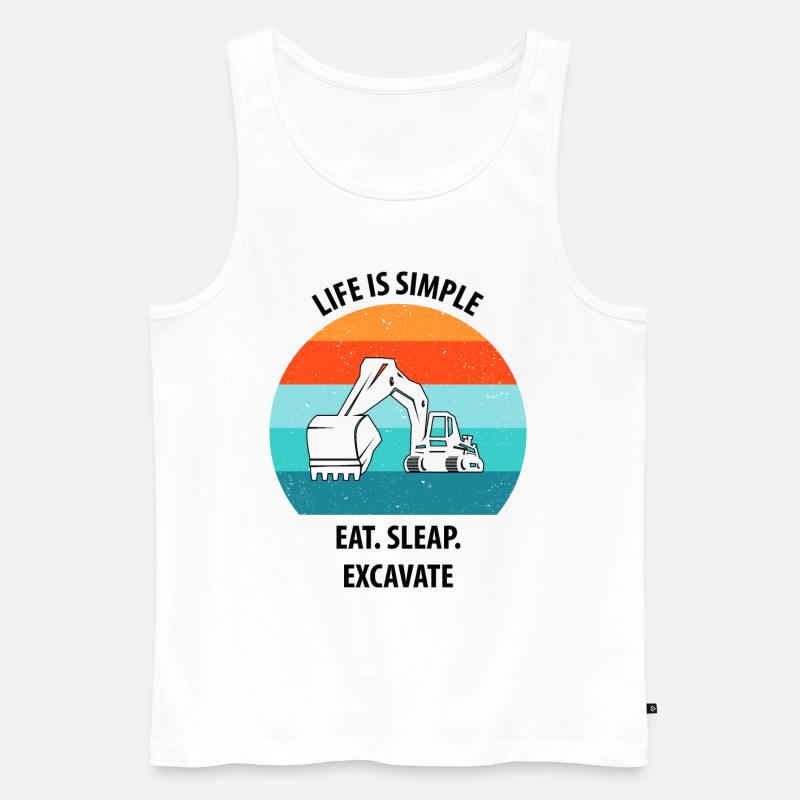 Bagger Baggerfahrer Baggerwagen - Männer Premium Bio Tank Top - Weiß