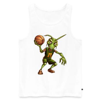 Sauterelle de basket-ball - Débardeur bio Premium Homme - blanc - Devant - Michal (187cm)
