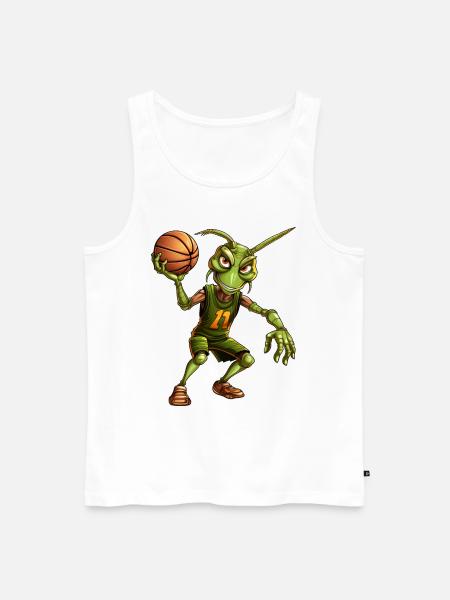 Basketball Grasshopper - Männer Premium Bio Tank Top - Weiß