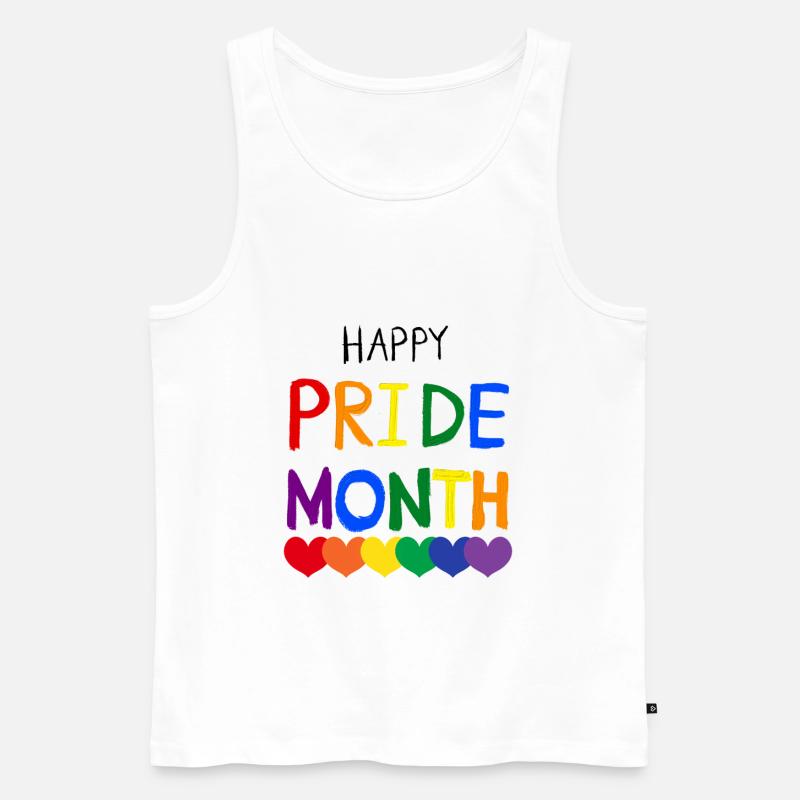 Happy Pride Month Regenbogen Pride - Männer Premium Bio Tank Top - Weiß