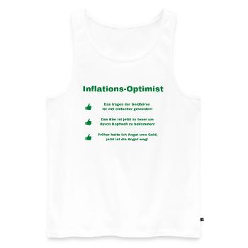 Inflation optimistisch betrachtet - Männer Premium Bio Tank Top - Weiß - Vorne - Michal (187cm)