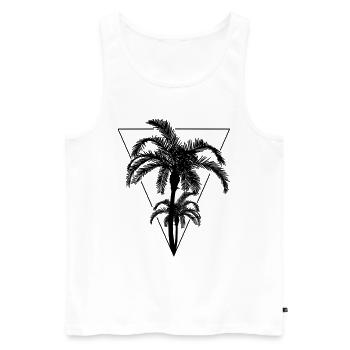 Palm trees black white geometric - Men's Premium Organic Tank Top - white - Front - AI Model Male 178 light (178cm)