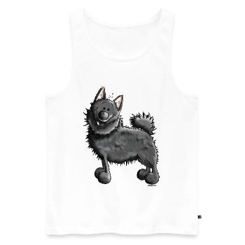 Drôle Schipperke - Chien - Débardeur bio Premium Homme - blanc - Devant - Michal (187cm)