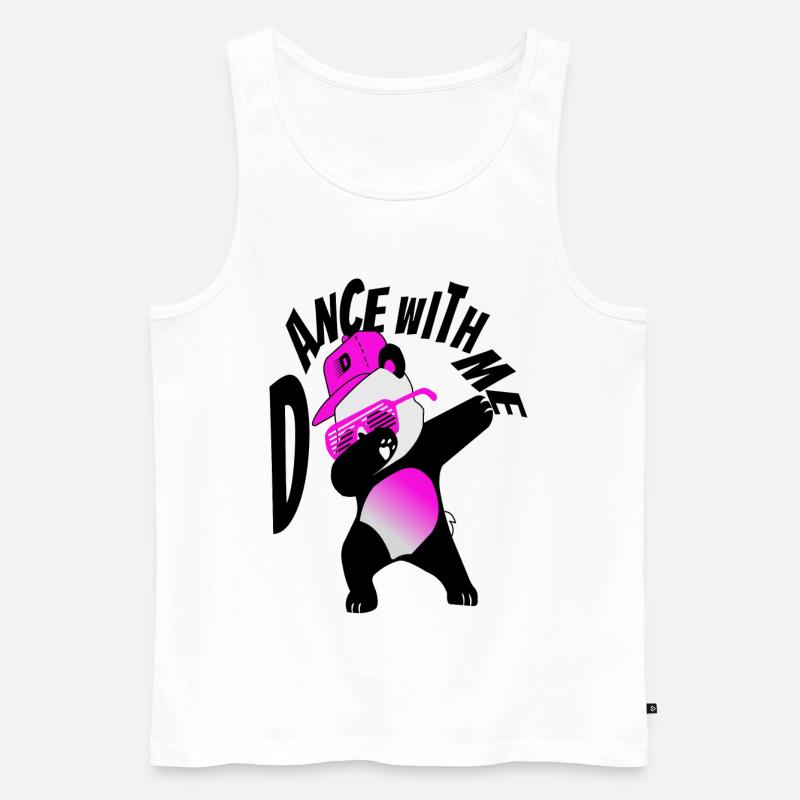 Panda Dance - Männer Premium Bio Tank Top - Weiß